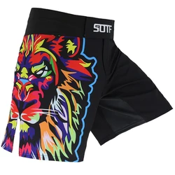 SOTF MMA tecnología geométrica cabeza de serpiente Fitness transpirable boxeo pantalones cortos Tigre Muay Thai mma pantalones cortos kickboxing lucha sanda