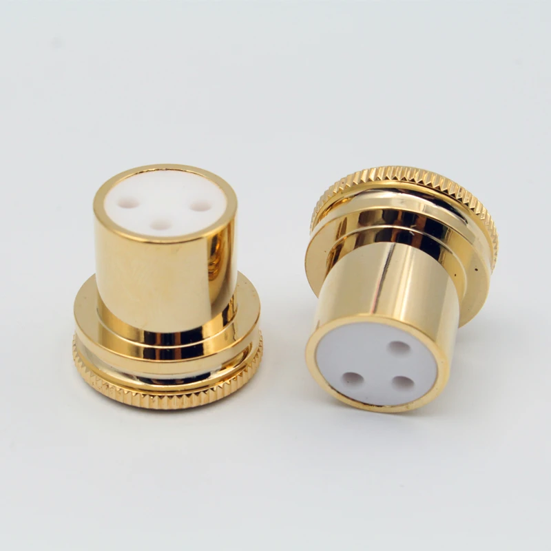 2Pcs 3Pin XLR Stecker Schutz Abdeckung Staub Kappe Shielded Anti-oxidation Lärm Stopper Gold Überzogene Kupfer Audio Adapter