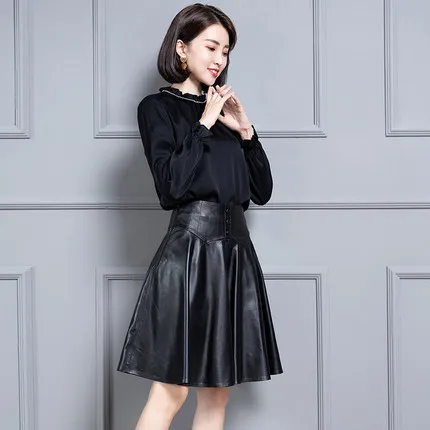 Top brand New Fashion 2020 Genuine Sheep Real Leather Skirt K40  high quality