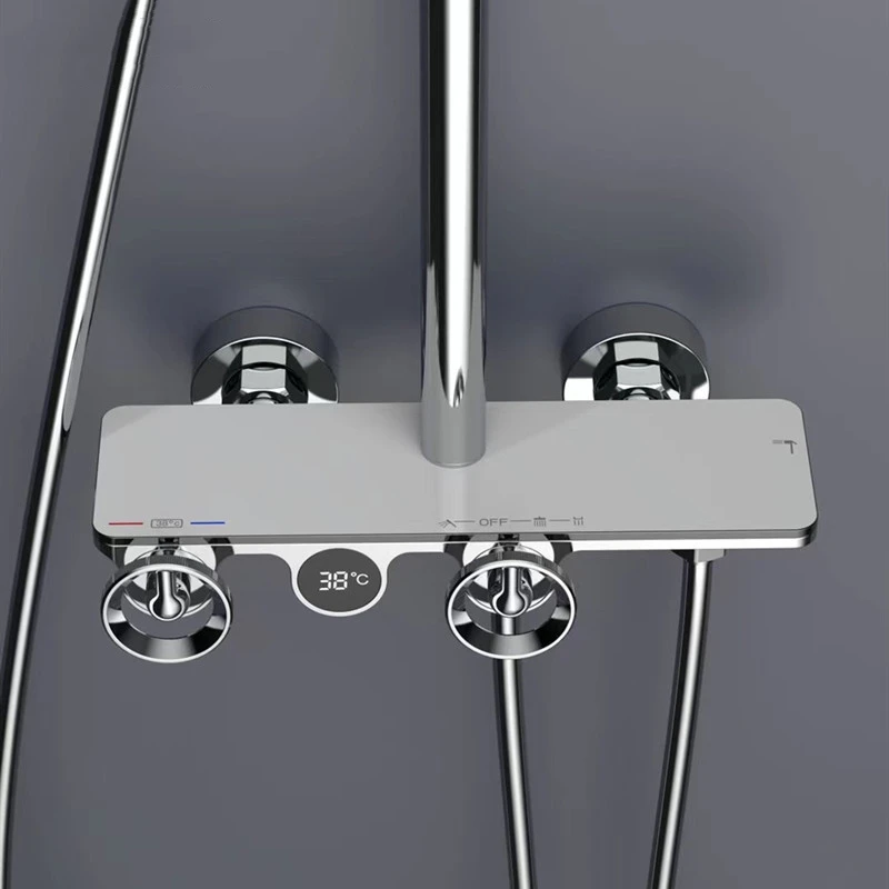 New Style Shower Faucet Set Thermostatic Mixer Shower Taps Hot and Cold Bathroom Shower Set Liquid Silicon Shower Head