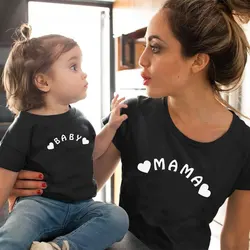 Summer Fashion Family Matching Clothes Mommy And Me Clothes Mother Daughter Matching T Shirt Mom Kids Printed Clothes