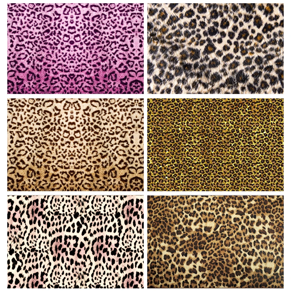 Laeacco Leopard Pattern Woolen Blanket Baby Children Portrait Photography Background Wall Photographic Backdrop For Photo Studio