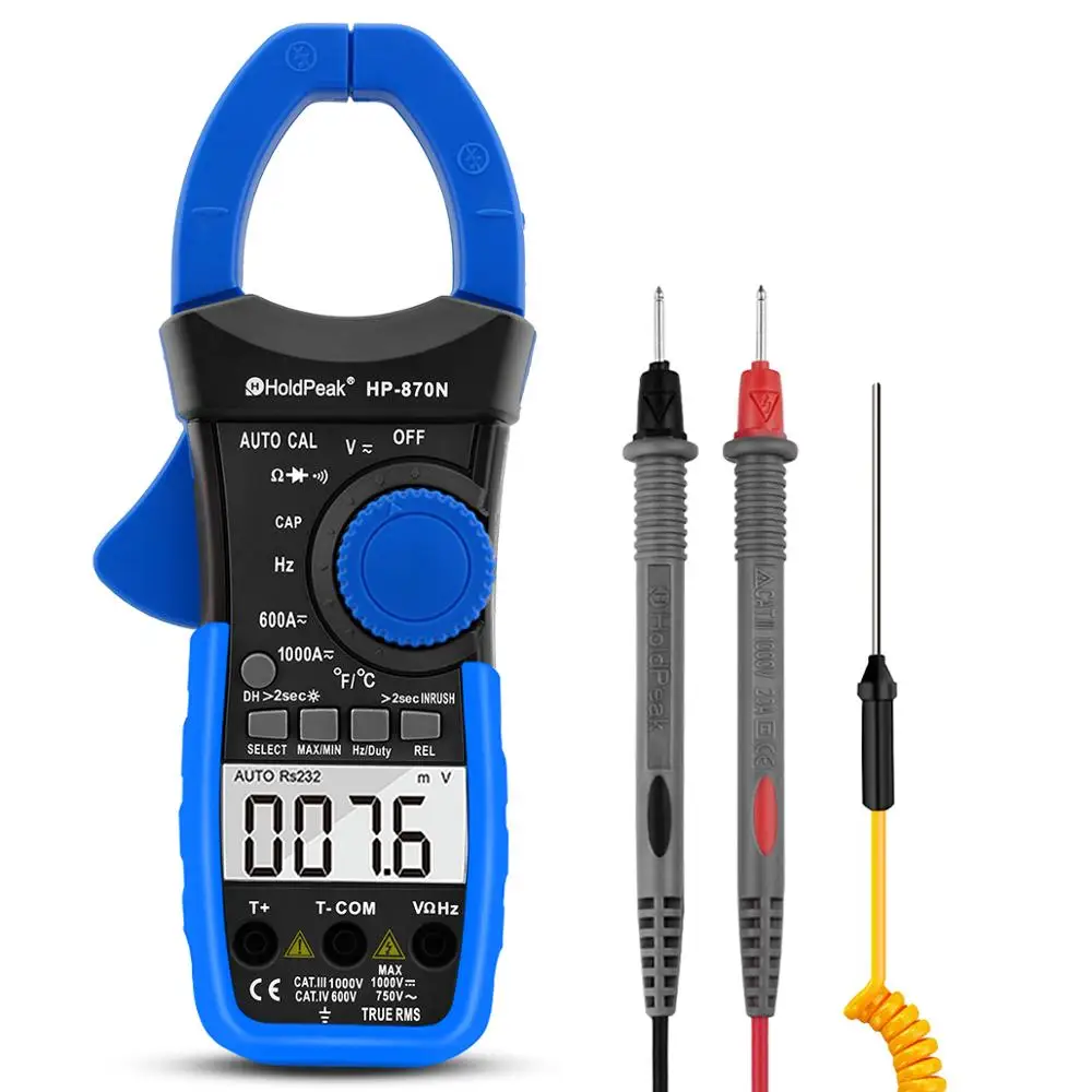 Hold peak 6000 zählt Auto Range Multi metro Digital Clamp Meter Dioden test, Amper imetro True RMS Frequenz tester HP-870N