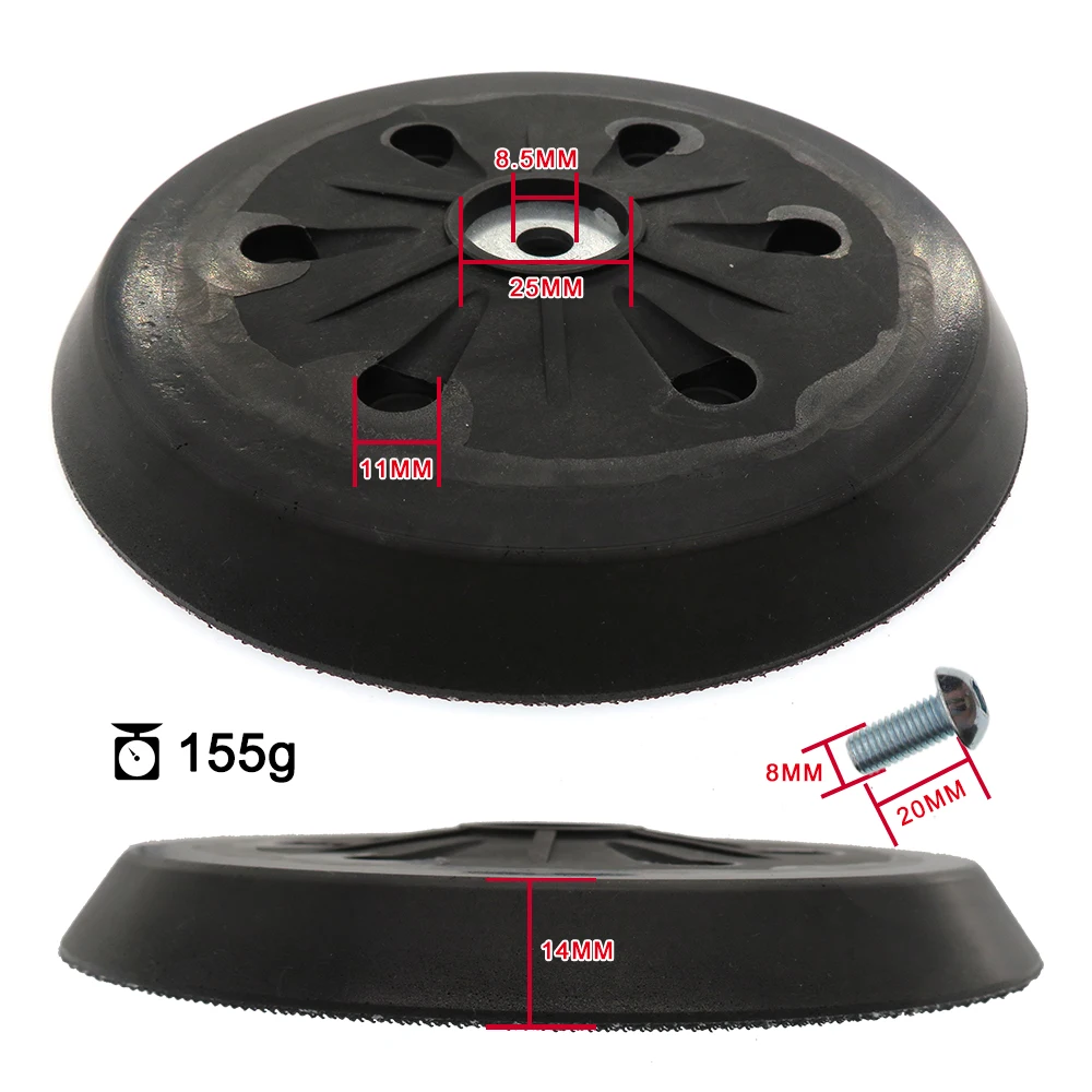 6inch 6 Lỗ Sạc Dự Phòng Tấm Chà Nhám Chà Nhám Đĩa Lưng Tấm Gỗ phù hợp với Bocsh Quỹ Đạo Nhám Mài Dụng Cụ Điện