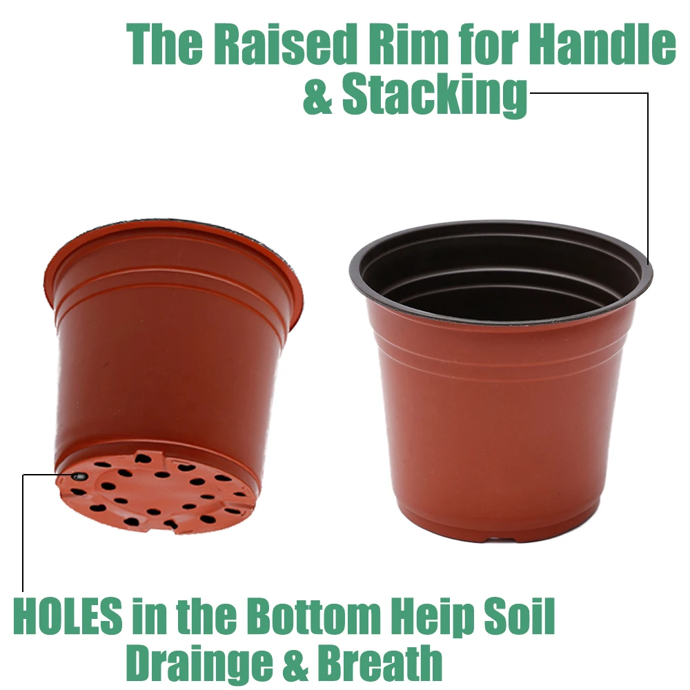 20/50PCS Mini Plastic Flower Pot with Holes Grow Box Fall Resistant Tray for Home Garden Plant Pot Nursery vegetables Transplant