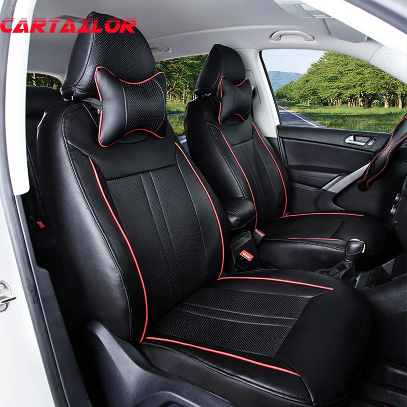 

CARTAILOR PU leather Car Seat Cover Set Custom Fit for Mitsubishi Grandis Seat Covers & Supports Auto Seats Cushion Protector