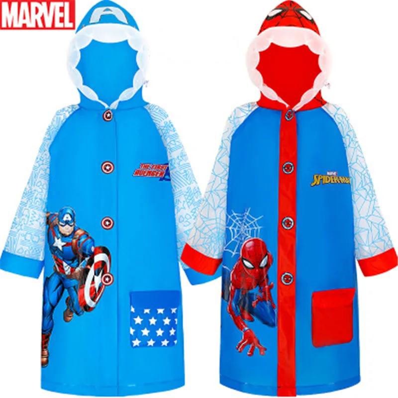 Disney Per Bambini Impermeabile Zainetto Gonfiabile cap Spiderman US Capitano Delle Ragazze Dei Capretti Impermeabile Poncho Pioggia gear Ragazzi