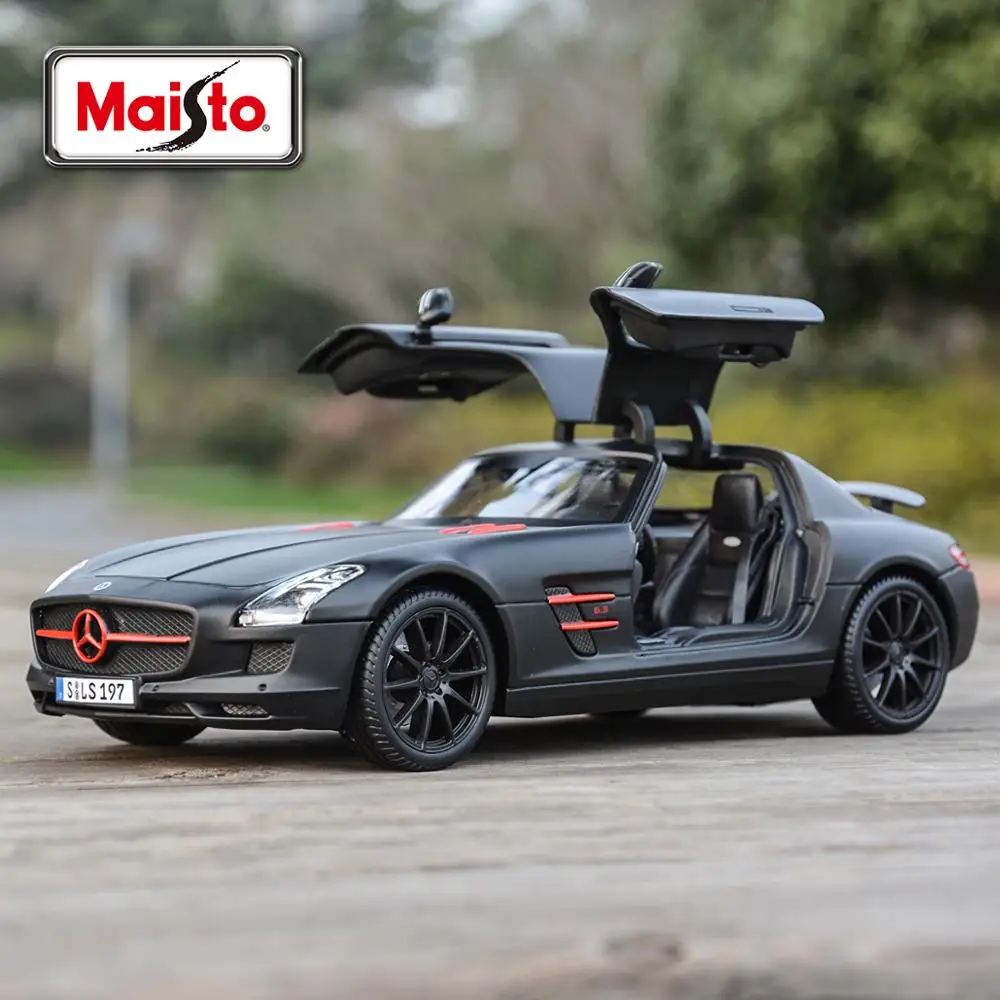 Maisto 1:18 Mercedes Benz SLS AMG Static Die Cast Vehicles Collectible Model Car Toys