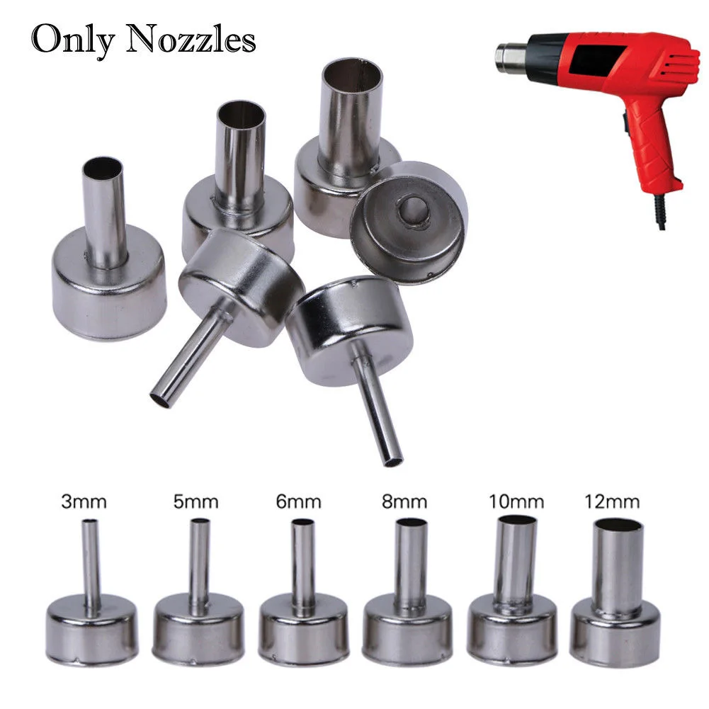 6Pcs/Set Universal Hot Air Station Round Nozzles Soldering Welding Tool For Hot Air Gun 85885A 858D 868 878 Heat Resistant 22mm