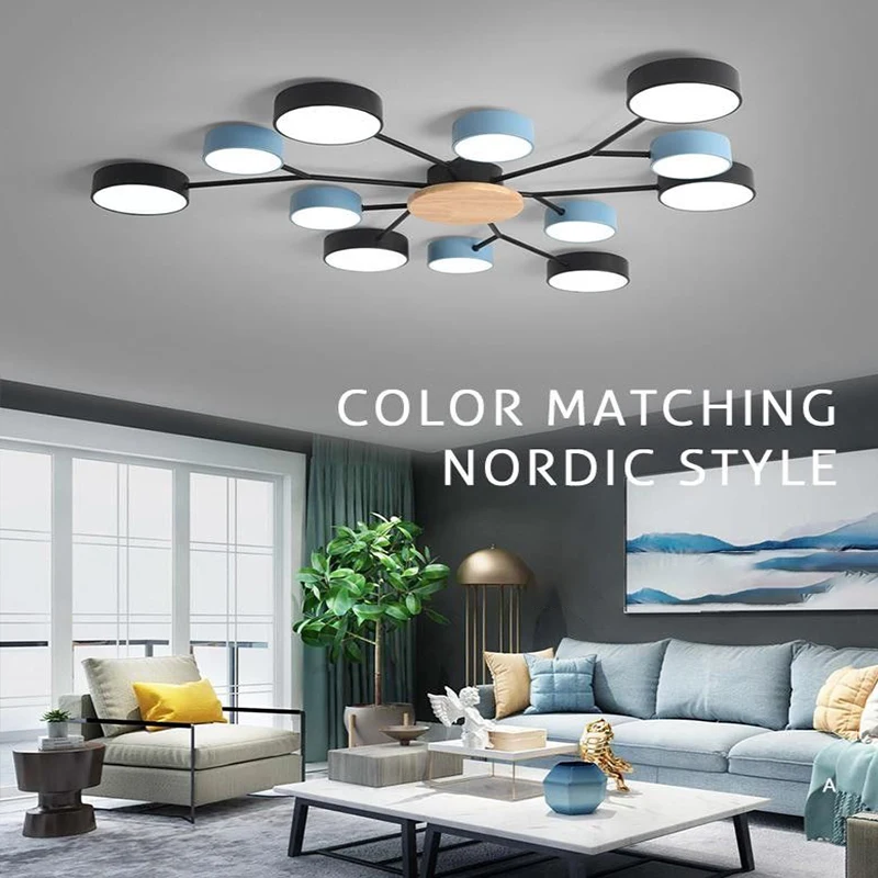 

Nordic living room ceiling chandelier dining room kitchen chandelier modern bedroom ceiling lamp LED light villa lighting