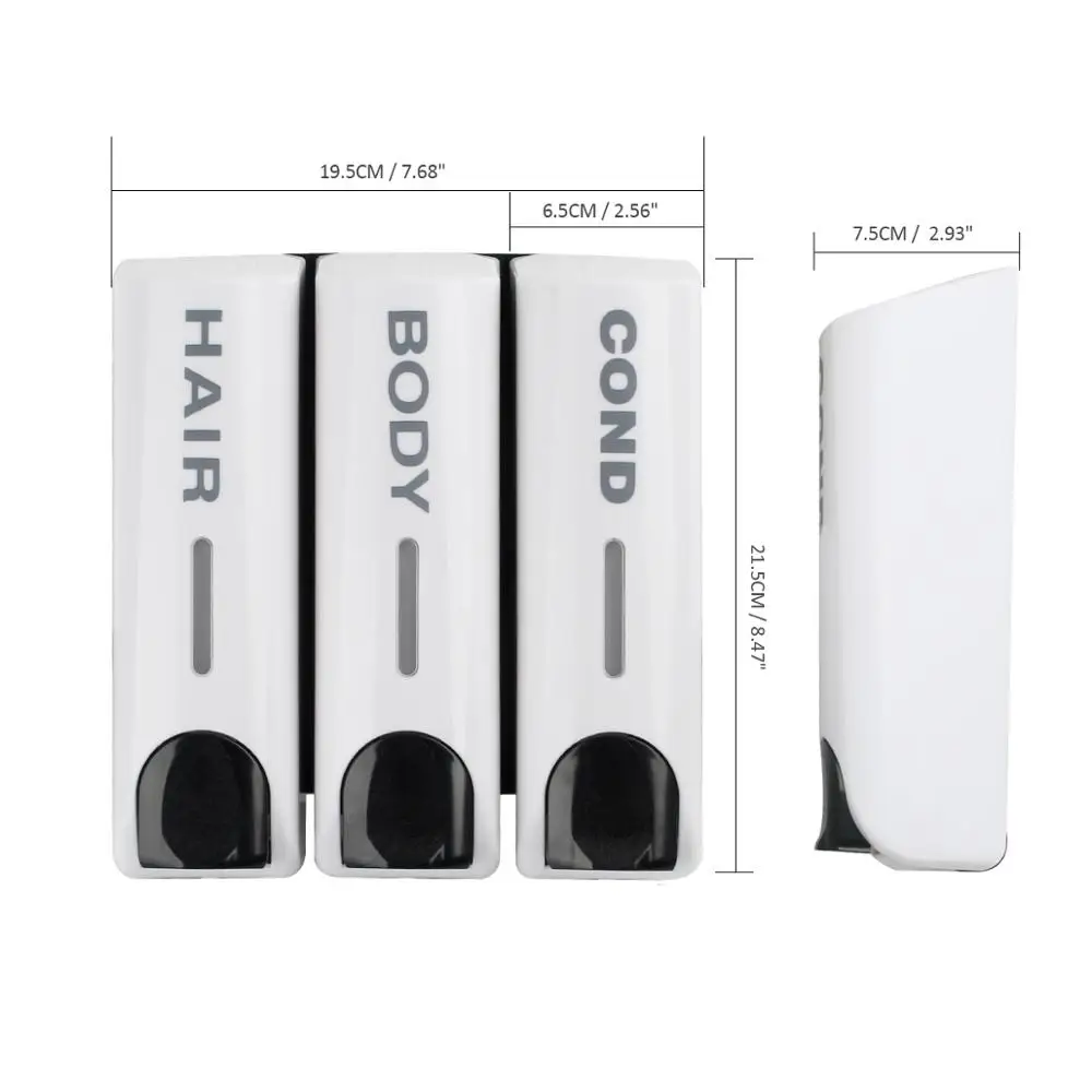 Tek/çift/üçlü 350ml sabunluk duvara monte duş banyosu şampuanlık sıvı sabun kabı banyo aksesuarları