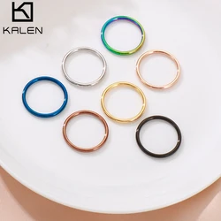 Kalen 2mm Thin Rings Female Jewelry Man Black Silver Color Rose Gold Color Stainless Steel Elegant Party Tail Ring for Women