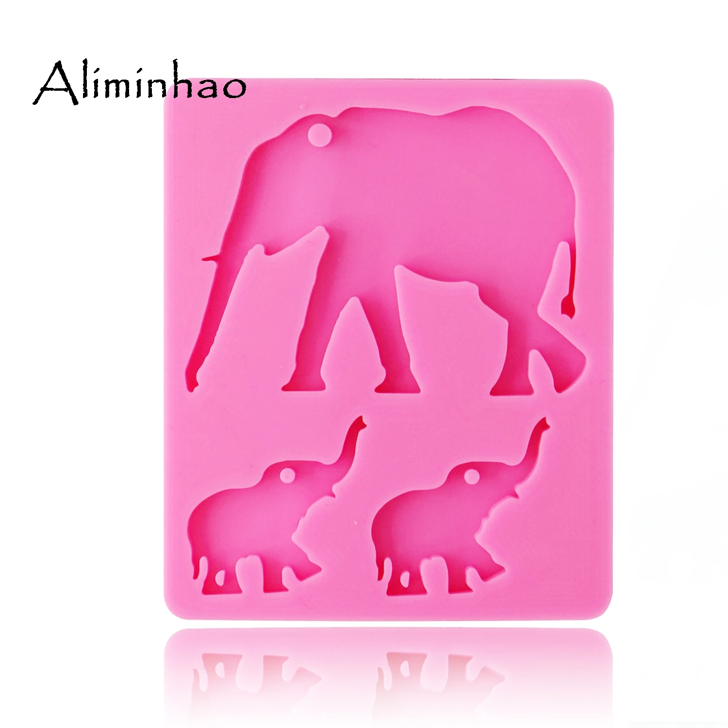 DY0078 Shiny Elephant Mom and baby silicone Keychains mold animal Key chain Pendant clay DIY Jewelry Making epoxy Resin mold