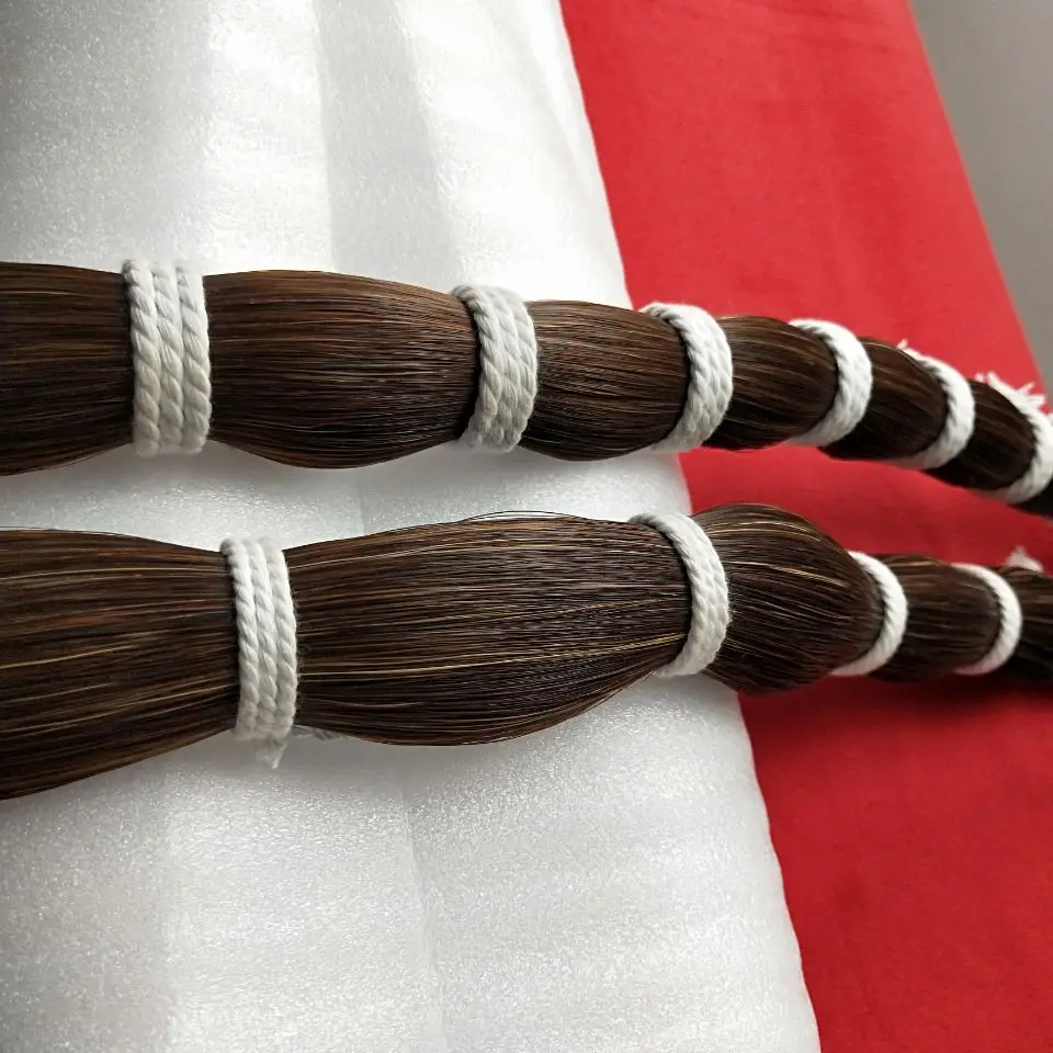 250g 70-75cm Brown Bow Hair Breeding Horsetail Qintail Bow Hair Whisk Embroidery Handicraft Woven Lining Hair