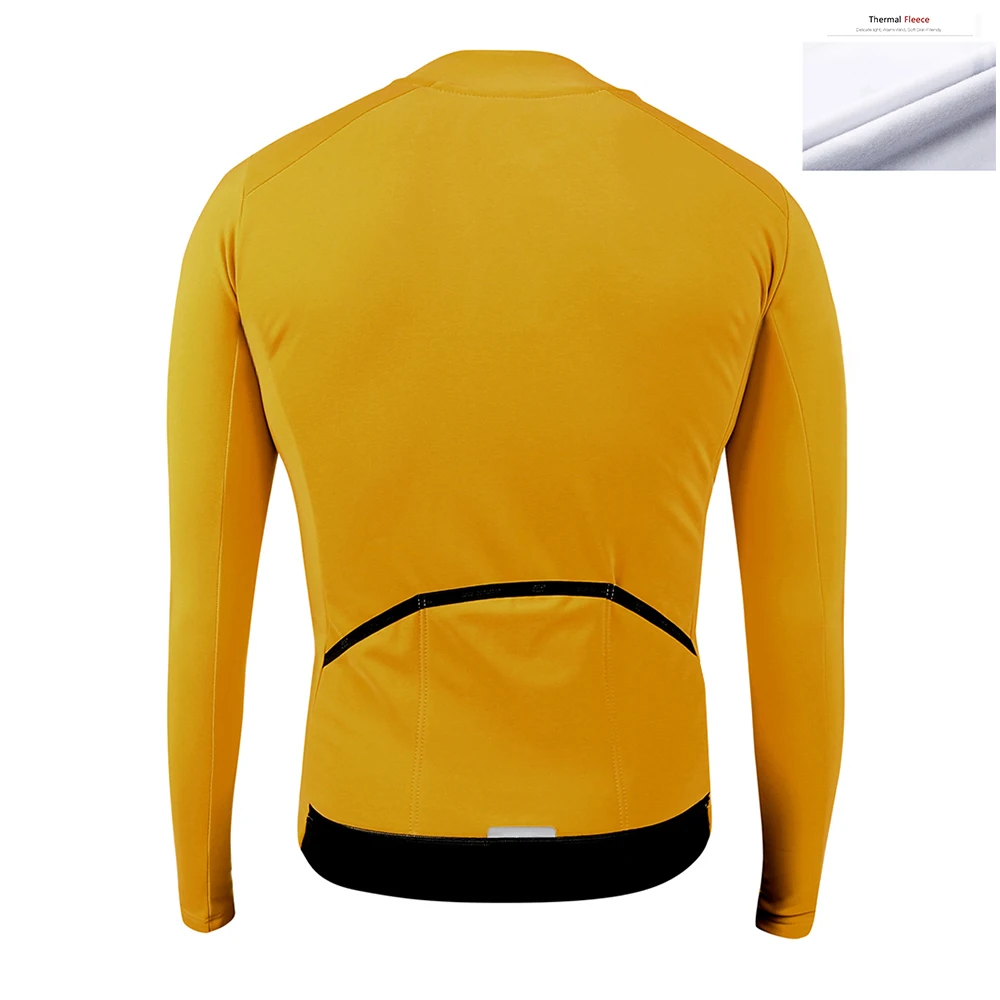 BIEHLER Men\'s Pro Team Cycling Jersey Bike Long Sleeve Thermal Fleece Polyester Winter Maillot Warm Clothes Bicycle Shirt