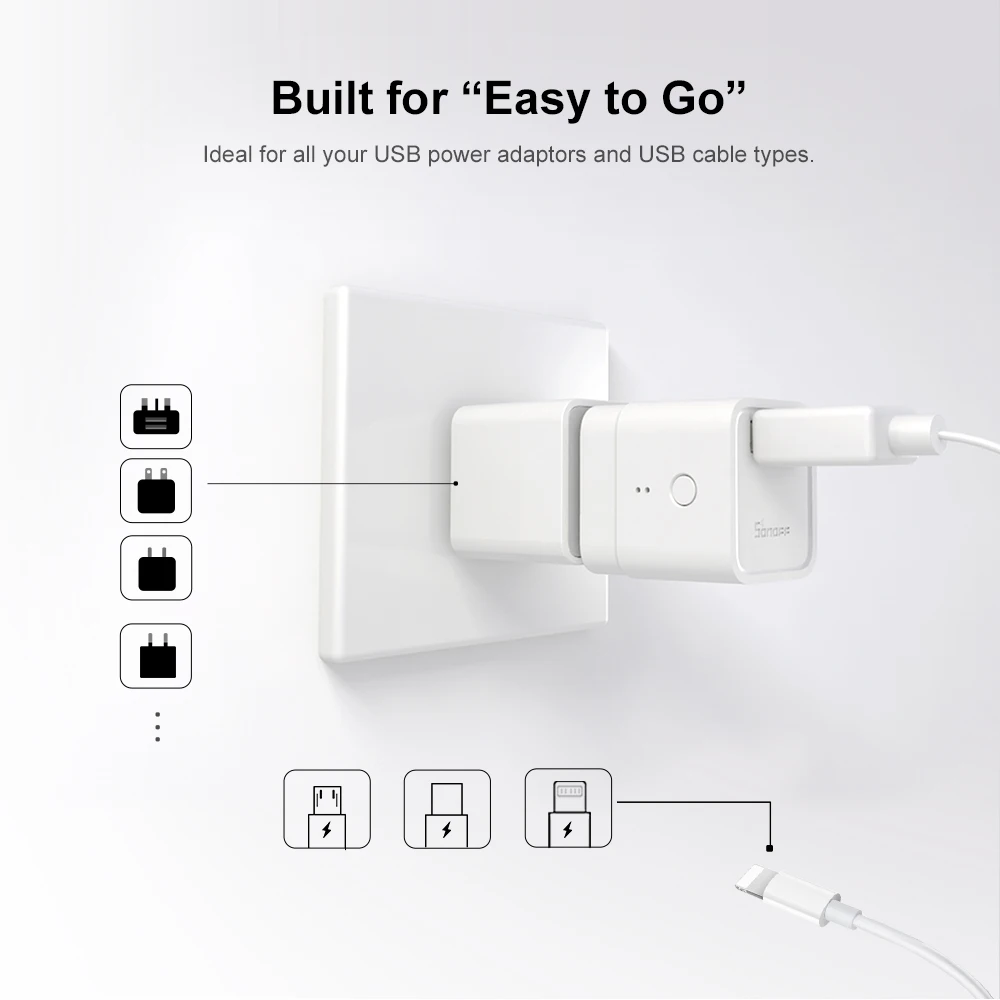 SONOFF Micro 5V 무선 USB 스마트 어댑터 Wifi 미니 USB 전원 어댑터 스위치 작동 eWeLink APP Alexa Google 홈 스마트 홈