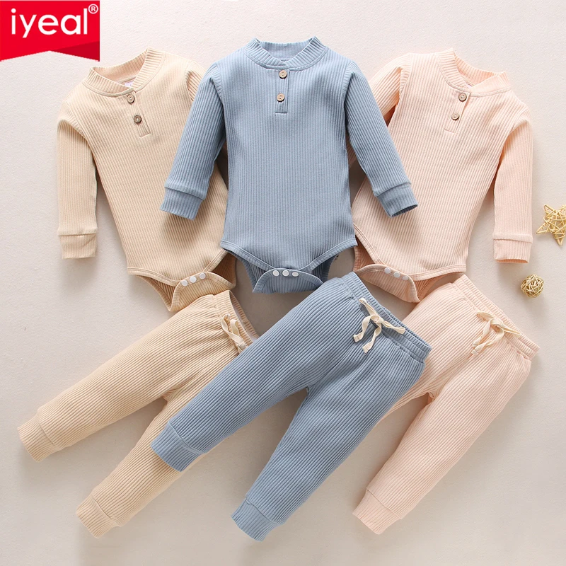 

IYEAL Children Pajamas Set Baby Girls Clothes Cotton Knit Sleepwear For Kids Pajamas For Girls Toddler Baby Outfits Boy Clothing