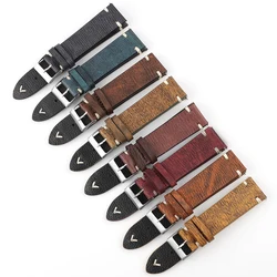 Genuine Cow Leather Watchband 18mm 20mm 22mm 24mm Stainless Steel Pin Buckle  Watch Strap Replacement for Men Women