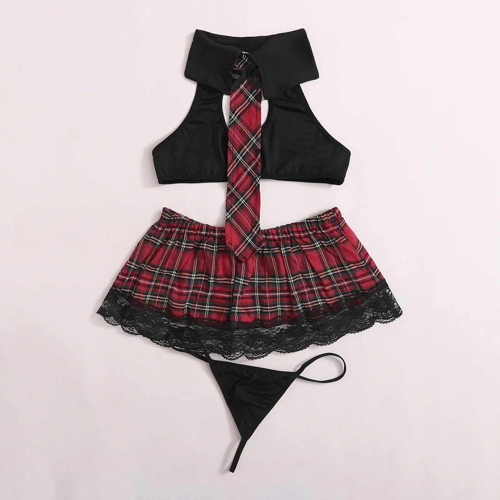 3pcs Sexy School Girl Uniform Women Erotic Lingerie Cosplay Schoolgirl Costume Lace Bra Set Mini Skirt Sex Clothes For Girls New