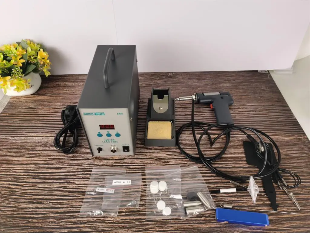 QUICK 201B Electric Suction Tin Anti-static Suction Gun Crack 201B Eliminate Electrostatic Absorb Gun Antistatic 90W