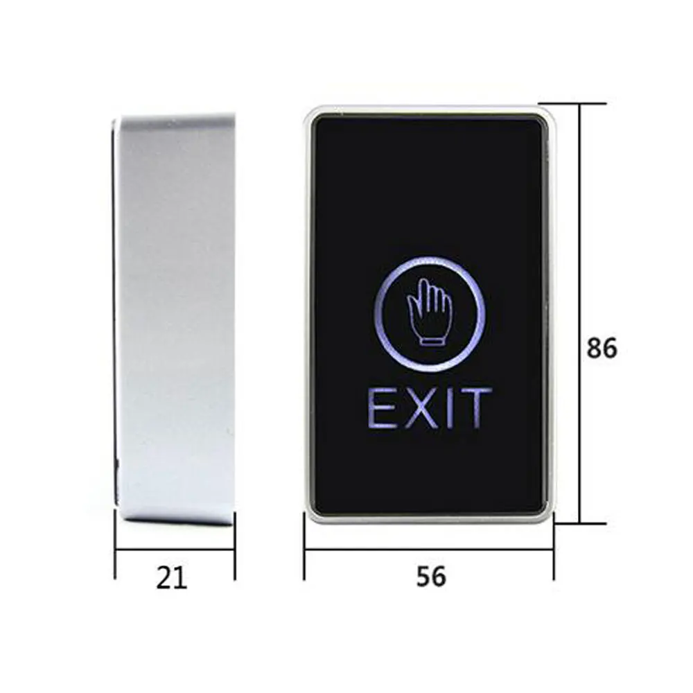 5pcs Touch Exit Button NO/NC/COM Output Blue  Light Electric Box Cassette
