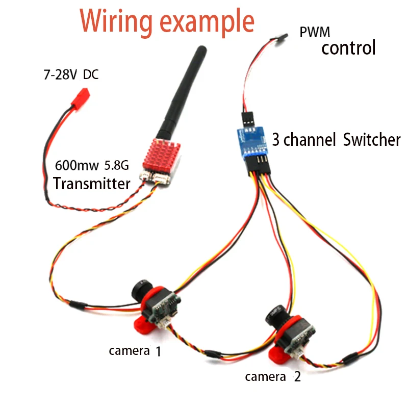 1pc 3 kanał przełącznik wideo moduł 3-stopniowy przełącznik wideo kamery FPV dla multicoptera drony 5.8G nadajnik FPV i kamery