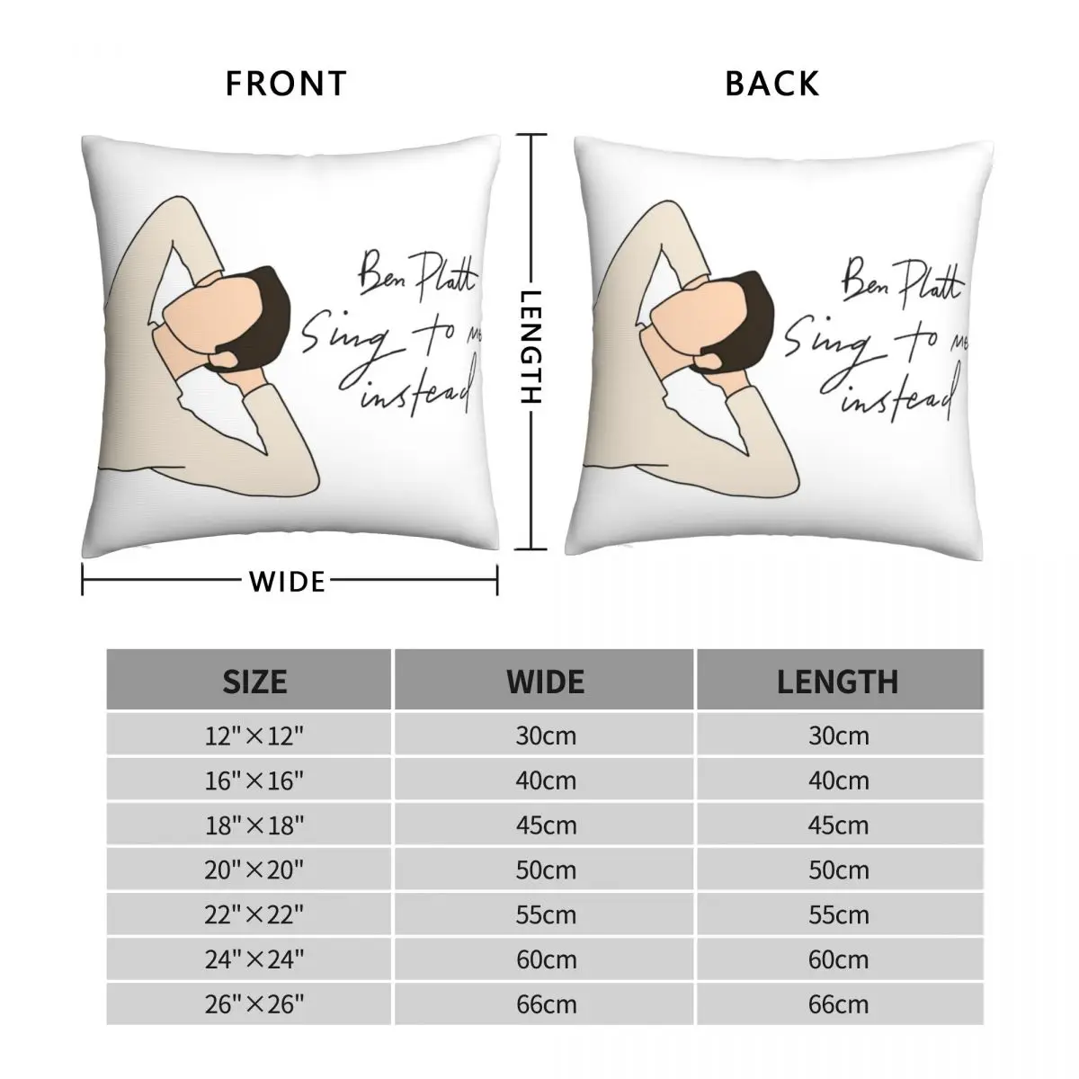 Ben Platt Sing To Me Instead Pillowcase Polyester Linen Velvet Pattern Zip Decor Throw Pillow Case Sofa Seater Cushion Cover