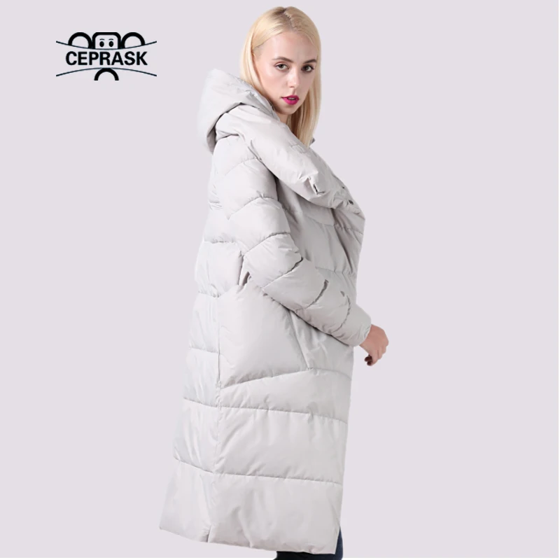 CEPRASK 2023 New Winter Jacket Women Parkas Windproof High Collar Coat Female Long Removable Warm Casual Quilted Outerwear