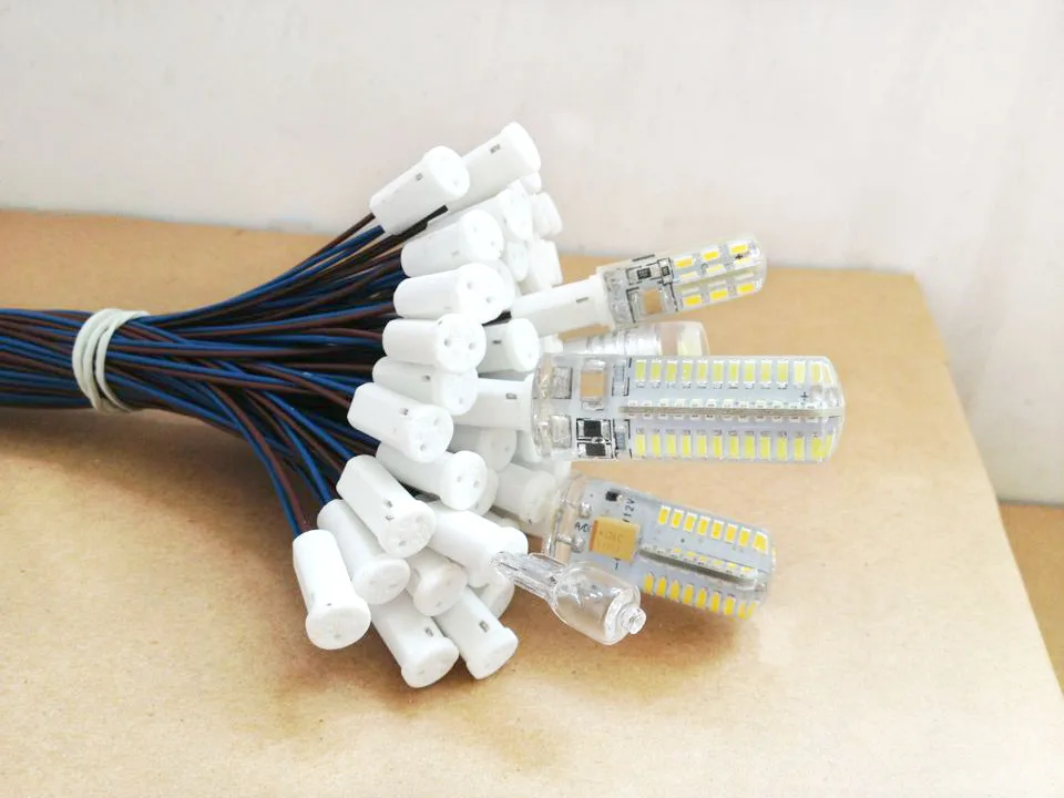 10PCS 20 50 100cm LED lamp G4 socket plug bulb / G4 ceramic bulb holder high quality crystal holder support plug lamp