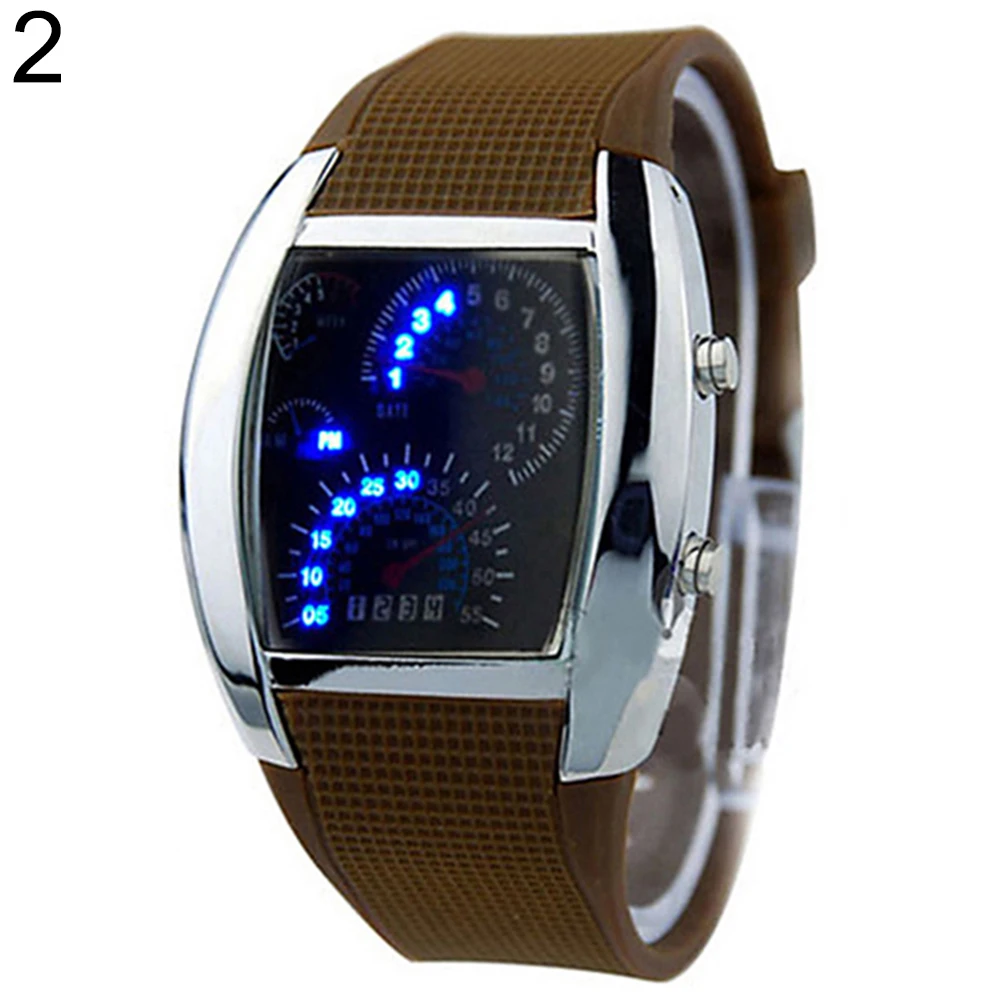 Pulseira de borracha rpm velocímetro carro turbo estilo digital led relógio de pulso presente reloj digital mujer relogio mas-culino relógio