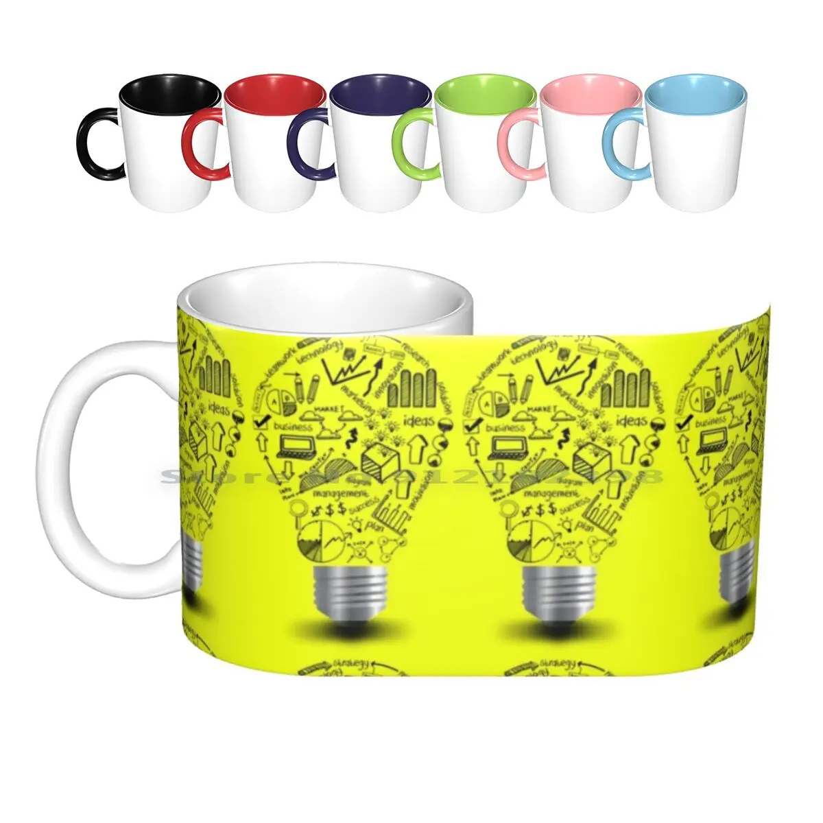 Bulb Ceramic Mugs Coffee Cups Milk Tea Mug Brain Neural Neuron Science Bulb Anatomy Biology Cell Tech Machine Learning Cells