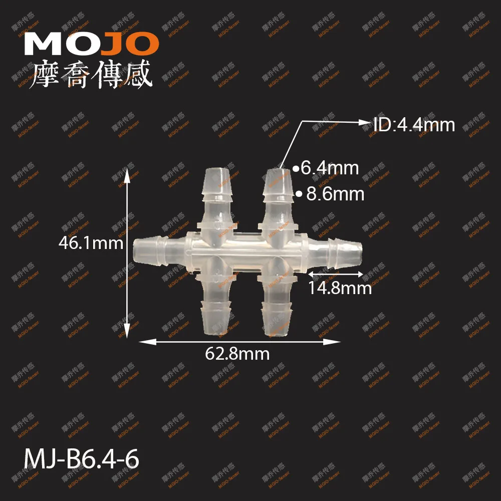 2020 (1000pcs/Lots) MJ-B6.4-6 hose connectors 6.4mm six way pipe joint PP Plastic multiple pass pipe connectors