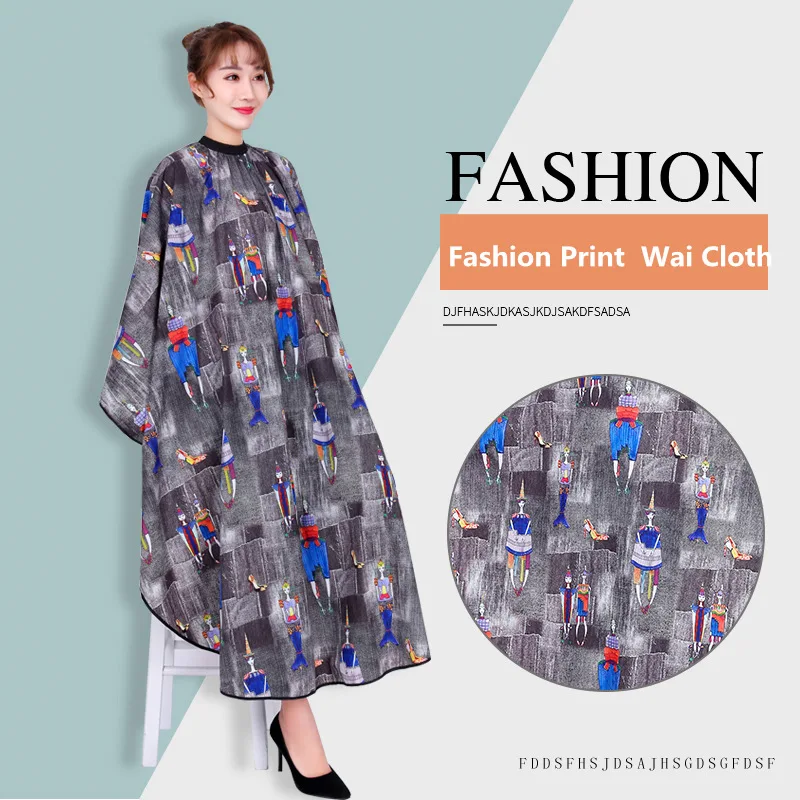 Salon Professional Hair Styling Cape,Adult Retro Fashion Print  Waterproof Hairdresser Wai Cloth Barber Gown