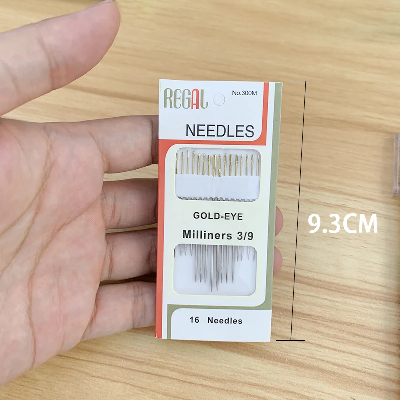 Hand-sewn Sewing Needle Household Hand-sewing Needle Box Gold Tail Steel Needle Stitch Quilt Doll Suture Needle 16 Sticks Pack