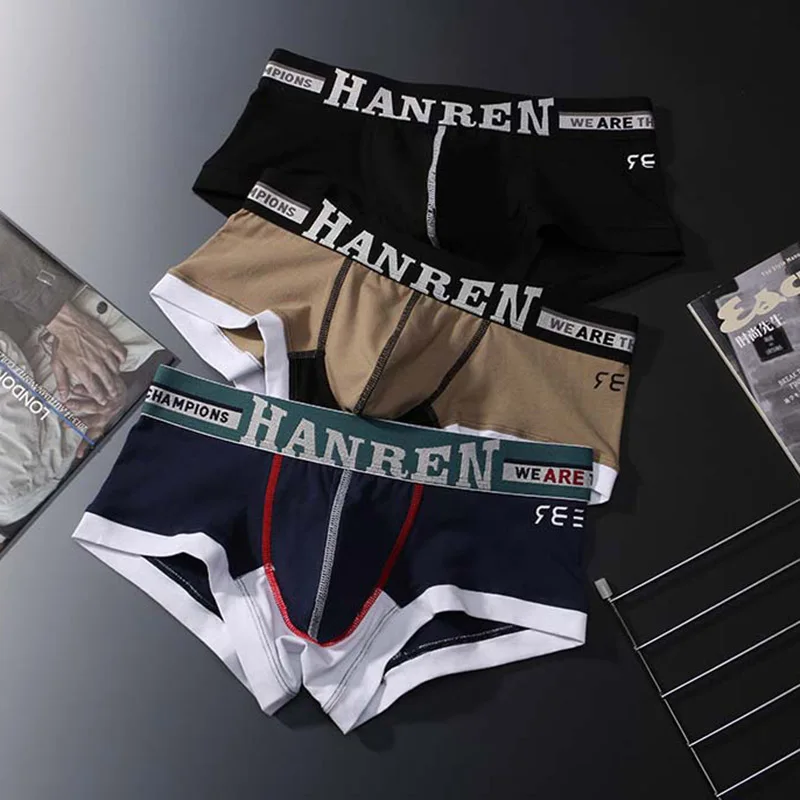 新メンズコットン下着ボクサー男性u凸ボクサー綿ボクサーcuecas masculina underpant boxershorts男パンティー