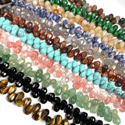 Natural Stone Water drop shape Faceted crystal Semifinished Loose beads For jewelry making DIY Necklace Bracelet Accessories