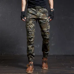 New Men Fashion Military Cargo Pants Slim Regualr Straight Fit Cotton Multi Color Camouflage Green Yellow FSN692