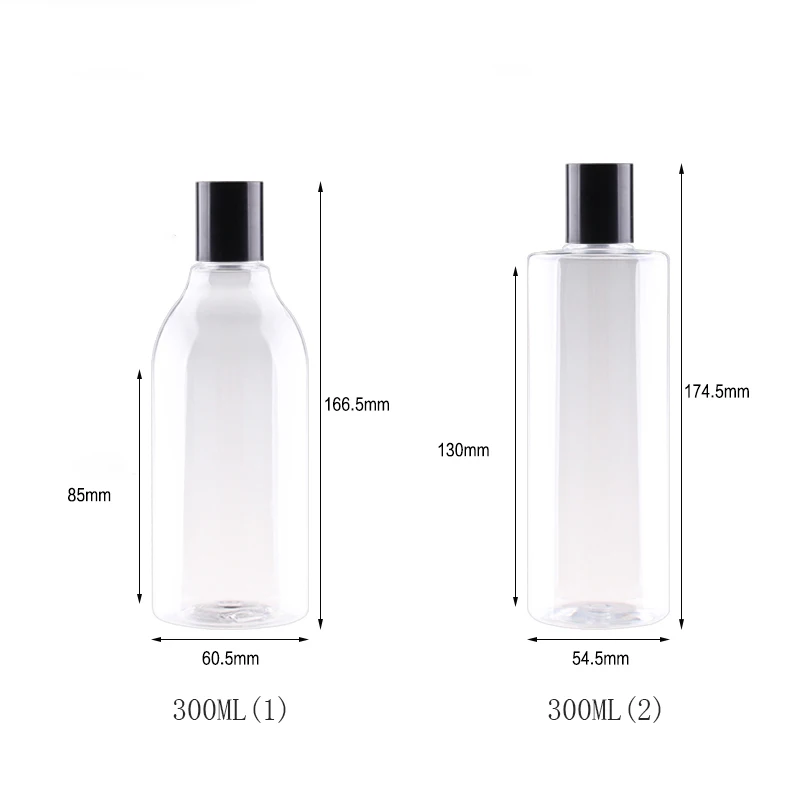 300ml 400ml x 20 recipiente cosmético transparente plástico recipiente de embalagem cosmética óleo de massagem shampoo líquido garrafas pet