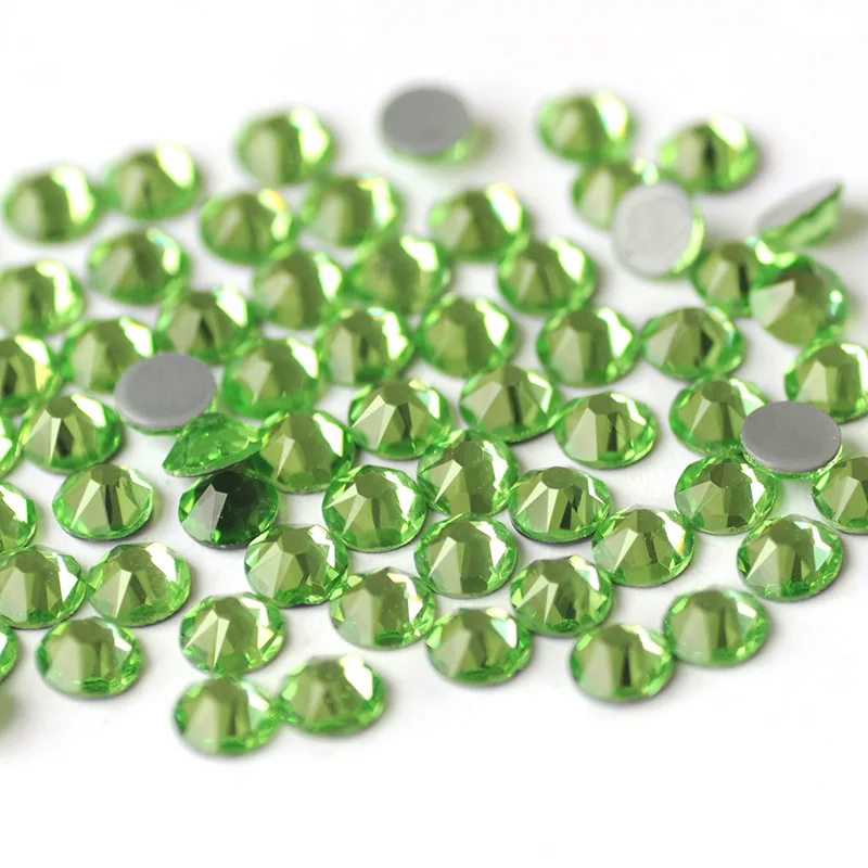 YANRUO 2088HF All Sizes Peridot Flatback DIY Glass Stones And Crystals Iron On Strass Hotfix Rhinestones For Clothing