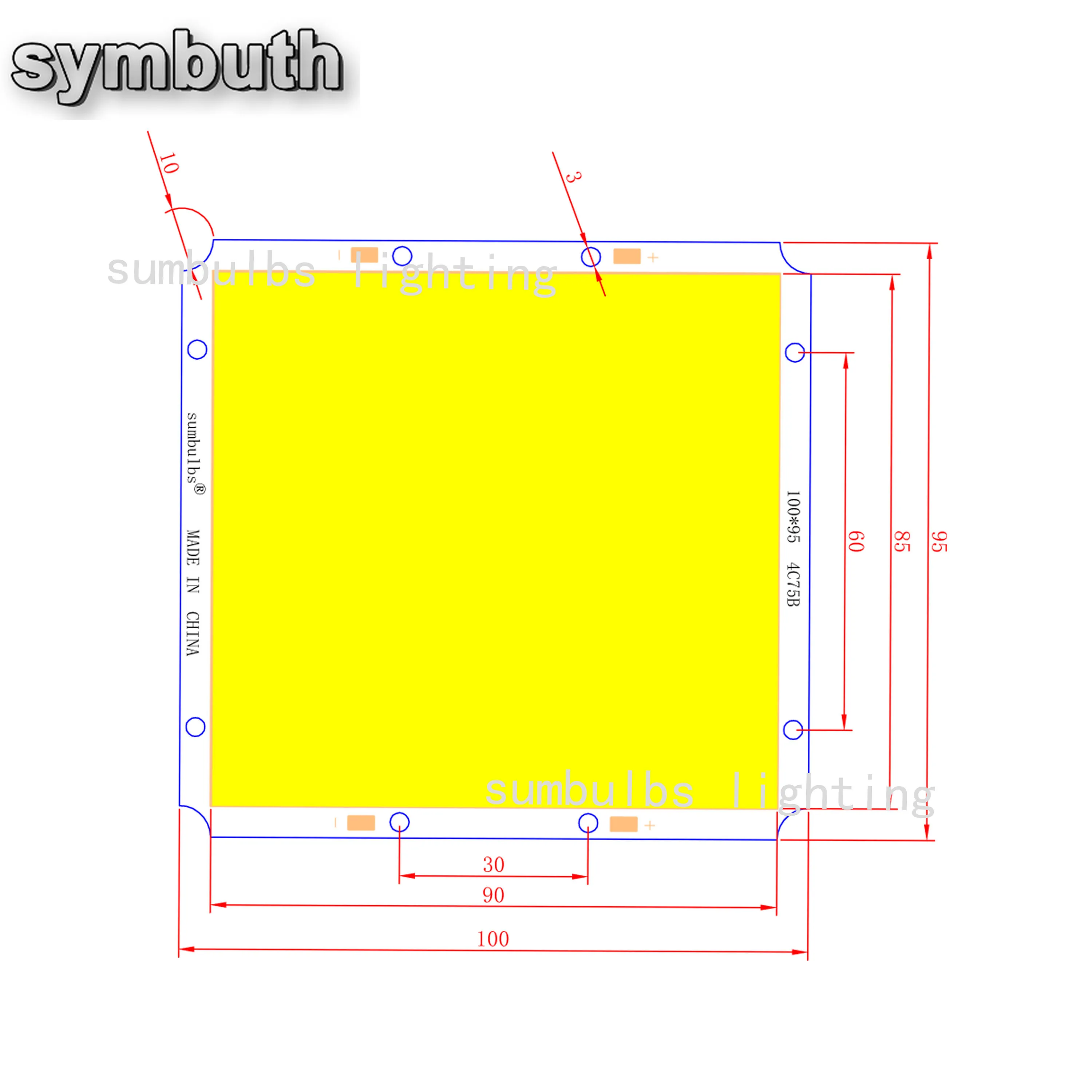 5 Buah Lampu Panel COB LED Strip Bohlam Lampu COB Modul Lampu Kerja Kecerahan Tinggi Lembut 100X95Mm 12V 50W 5000LM