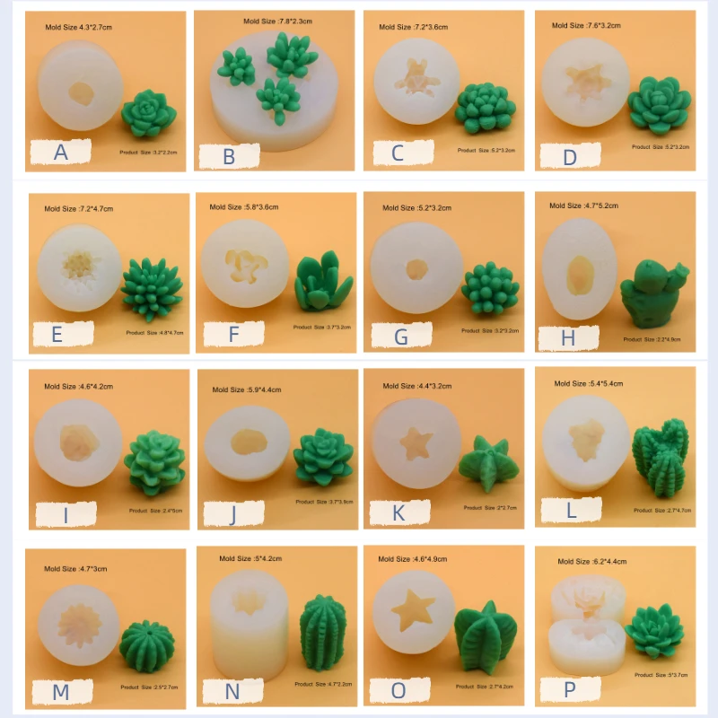 3D Cactus Tree Succulents Silicone Mold For Jelly Chocolate Ice Making Cake Baking Gypsum Wax Concrete Mould DIY Resin Art Tools