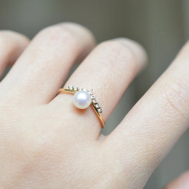Fashion Pearl Rings 925 Silver Jewelry with Zircon Gemstones Accessories Finger Ring for Women Wedding Engagement Gift Wholesale