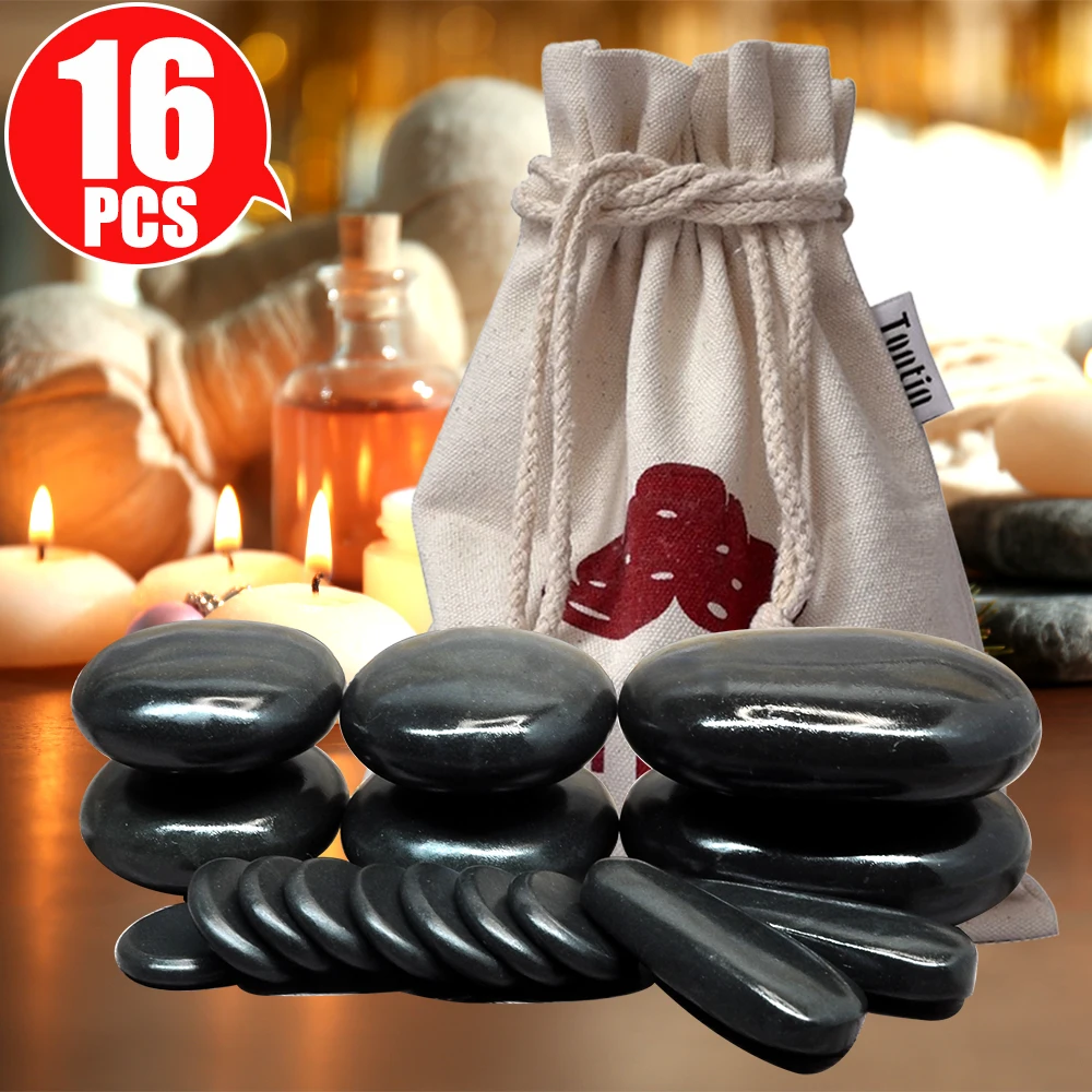 TONTIN Hot stone basalt Massage natural massage Set 16pcs/set massager back massage massageador Health  stones for massage spine