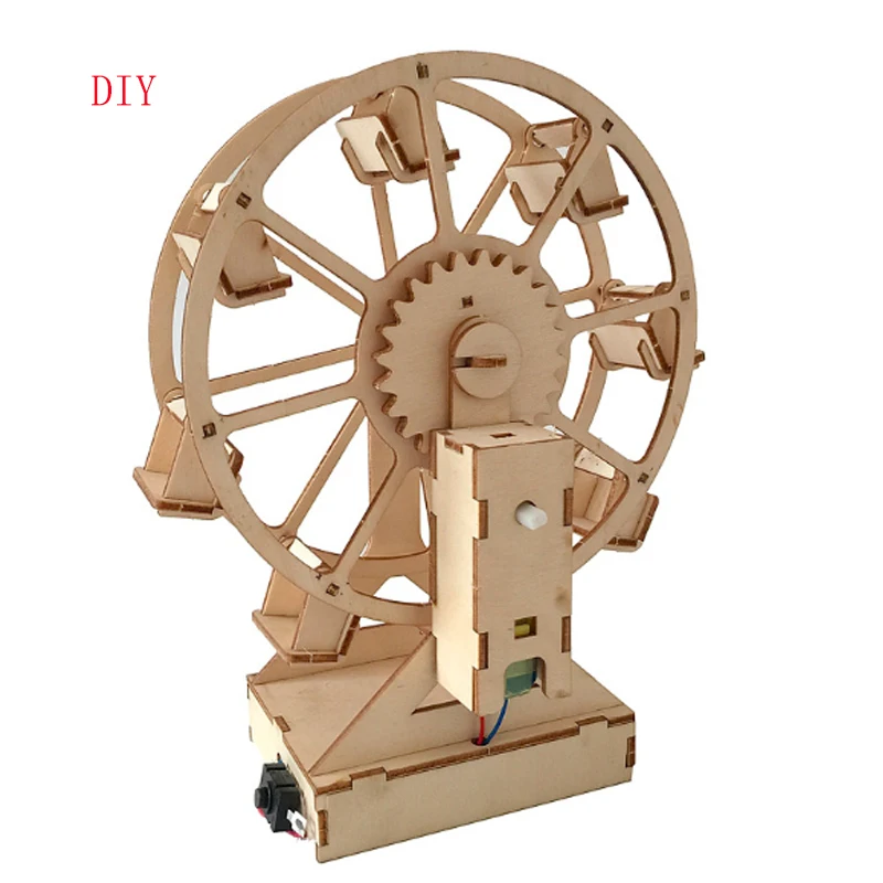 DIY Ferris Wheel 3D Laser Cutting Wooden Puzzle Game Gift for Children Kids Model Building Kits Popular Handmade Toy