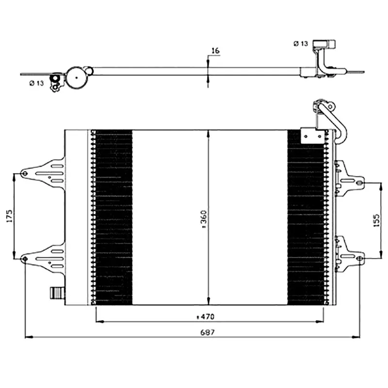 For Car Skoda FABIA PRAKTIK Seat IBIZA CORDOBA A/C Air Conditioning Condenser Radiator 6Q0820411E 6Q0820411 6Q0820411G 5Z0820411