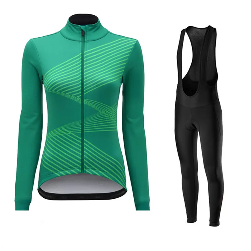 

2021 new Autumn Long-sleeved Cycling Wear Women's Suit Outdoor Cycling Mountain Bike ClBib Pants Suit Mallot Ciclismo Hombre