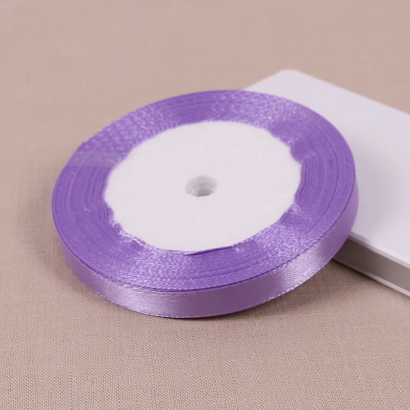 6mm 10mm 15mm 20mm 25mm 40mm 50mm (1Roll 25yds)Light purple Satin Ribbon Handmade Wedding Party Decoration Gift Ribbon