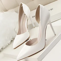 Candy Color Thin High Heels Pumps Shoes Woman Side Empty Stilettos Women Heels Shoes Party Office Wedding Shoes for Lady WSH4117