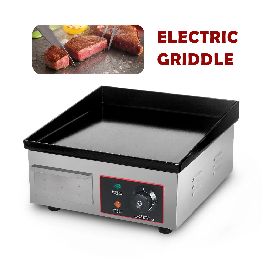 ITOP Electric Griddle 3000W Plancha Grill Commercial Hot Plate Steak Fried Pan BBQ Grill Stove Stainless Steel For Outdoor 220V