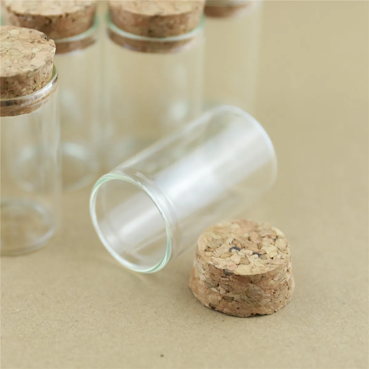 24 Pieces 30*50mm 20ml Cork Glass Jars Stopper Mini Glass Bottle vial test tube Spicy Storage Bottle Container Jars Vials DIY